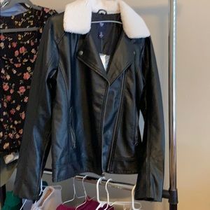 Black leather jacket